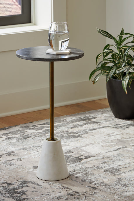 Sam's Furniture - Ashley Furniture - Caramont Accent Table - Accent Table / Black/White/Gold Finish - A4000540