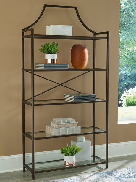 Sam's Furniture - Ashley Furniture - Bernonly Bookcase - Bookcase / Antique Bronze Finish - A4000556