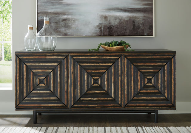 Sam's Furniture - Ashley Furniture - Fair Ridge Accent Cabinet - Accent Cabinet / Distressed Black - A4000573
