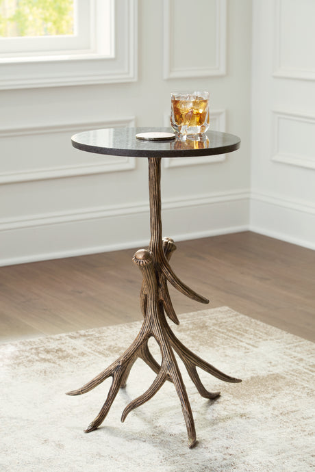 Sam's Furniture - Ashley Furniture - Lemkins Accent Table - Accent Table / Black/Antique Gold Finish - A4000606