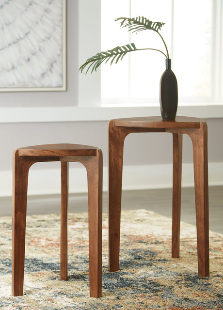 Sam's Furniture - Ashley Furniture - Brynnleigh Accent Table (Set of 2) - Accent Table Set (Set of 2) / Medium Brown - A4000607