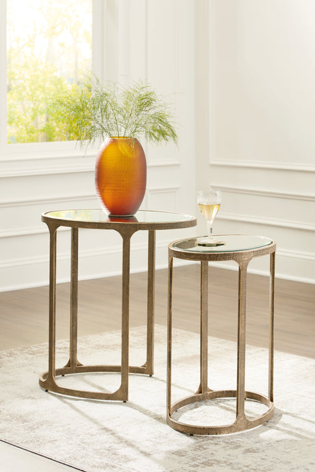 Sam's Furniture - Ashley Furniture - Irmaleigh Accent Table (Set of 2) - Accent Table Set (Set of 2) / Antique Gold Finish - A4000624