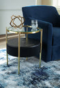 Sam's Furniture - Ashley Furniture - Nedman Accent Table with Speaker - Accent Table with Speaker / Black/Gold Finish - A4000669