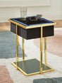 Sam's Furniture - Ashley Furniture - Rexwell Accent Table with Speaker - Accent Table with Speaker / Black/Gold Finish - A4000681