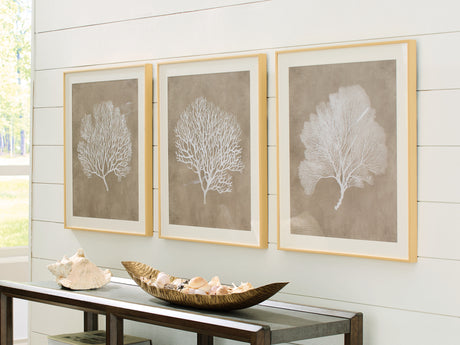 Sam's Furniture - Ashley Furniture - Hendridge Wall Decor - Wall Art Set (3/CN) / Taupe/White - A8000486