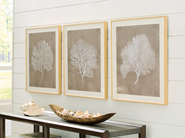 Sam's Furniture - Ashley Furniture - Hendridge Wall Decor - Wall Art Set (3/CN) / Taupe/White - A8000486