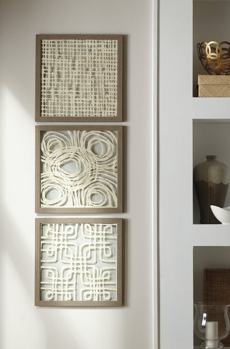 Sam's Furniture - Ashley Furniture - Odella Wall Decor - Wall Decor Set (3/CN) / Cream/Taupe - A8010009
