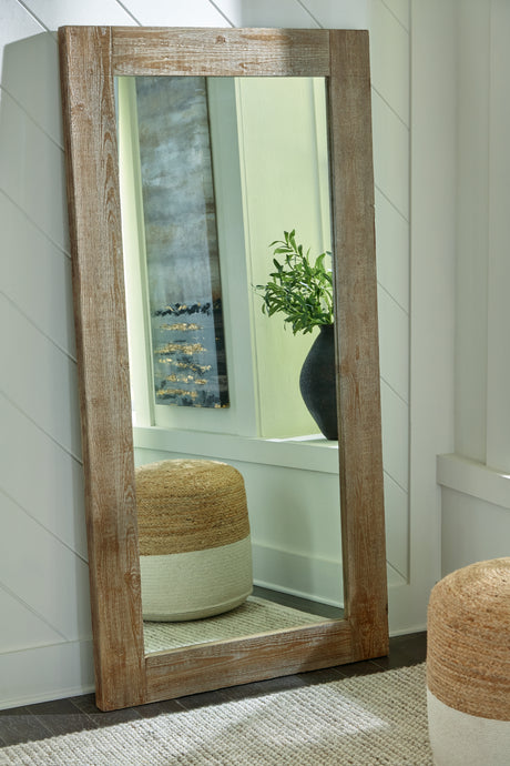 Sam's Furniture - Ashley Furniture - Waltleigh Mirror - Floor Mirror / Distressed Brown - A8010278