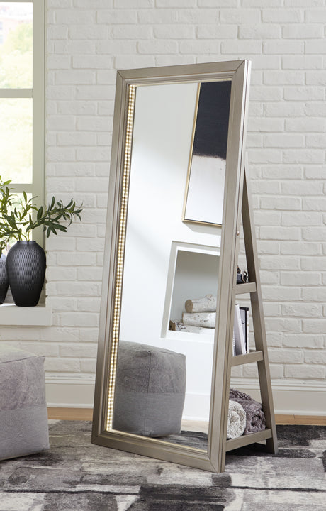 Sam's Furniture - Ashley Furniture - Evesen Mirror - Floor Standing Mirror/Storage / Black - A8010384