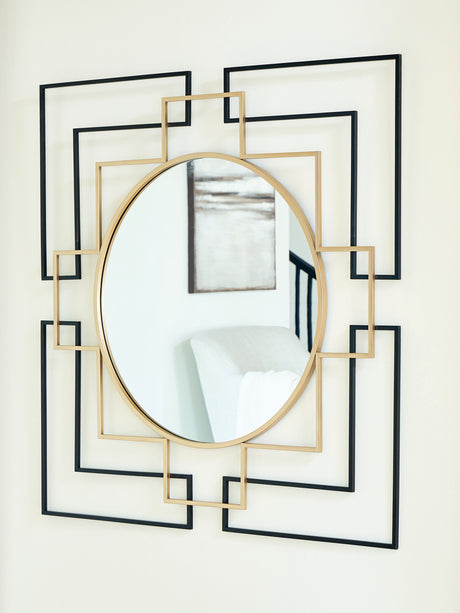 Sam's Furniture - Ashley Furniture - Oceanal Mirror - Accent Mirror / Black/Gold Finish - A8010394