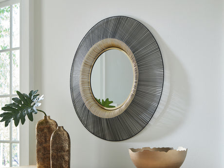 Sam's Furniture - Ashley Furniture - Dallmen Mirror - Accent Mirror / Black/Gold Finish - A8010407