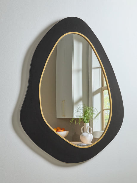 Sam's Furniture - Ashley Furniture - Kierlock Mirror - Accent Mirror / Black/Gold Finish - A8010414
