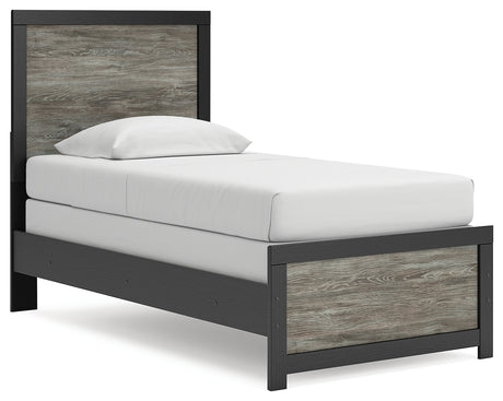 Sam's Furniture - Ashley Furniture - Broachmyn Bedroom - Twin Panel Bed / Black/Gray - PCB1118B8
