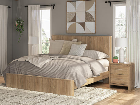 Sam's Furniture - Ashley Furniture - Gramburg Bedroom - King Panel Bed / Warm Natural Brown - PCB1121B16