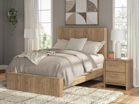 Sam's Furniture - Ashley Furniture - Gramburg Bedroom - Full Panel Bed / Warm Natural Brown - PCB1121B3