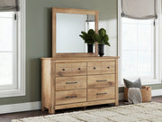 Sam's Furniture - Ashley Furniture - Makidern Bedroom - Dresser and Mirror / Tan - PCB1170B1