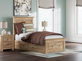 Sam's Furniture - Ashley Furniture - Makidern Bedroom - Twin Panel Storage Bed / Tan - PCB1170B38