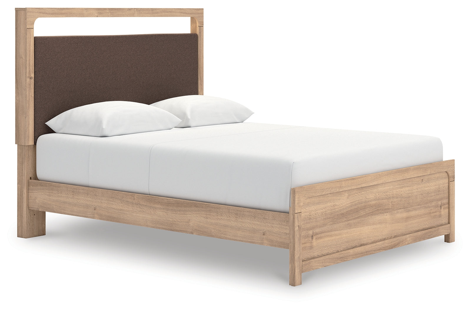Sam's Furniture - Ashley Furniture - Kinlanni Bedroom - Queen Upholstered Platform Bed / Tan - PCB1360B10