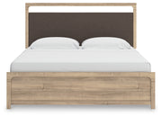 Sam's Furniture - Ashley Furniture - Kinlanni Bedroom - King Upholstered Panel Bed / Tan - PCB1360B15