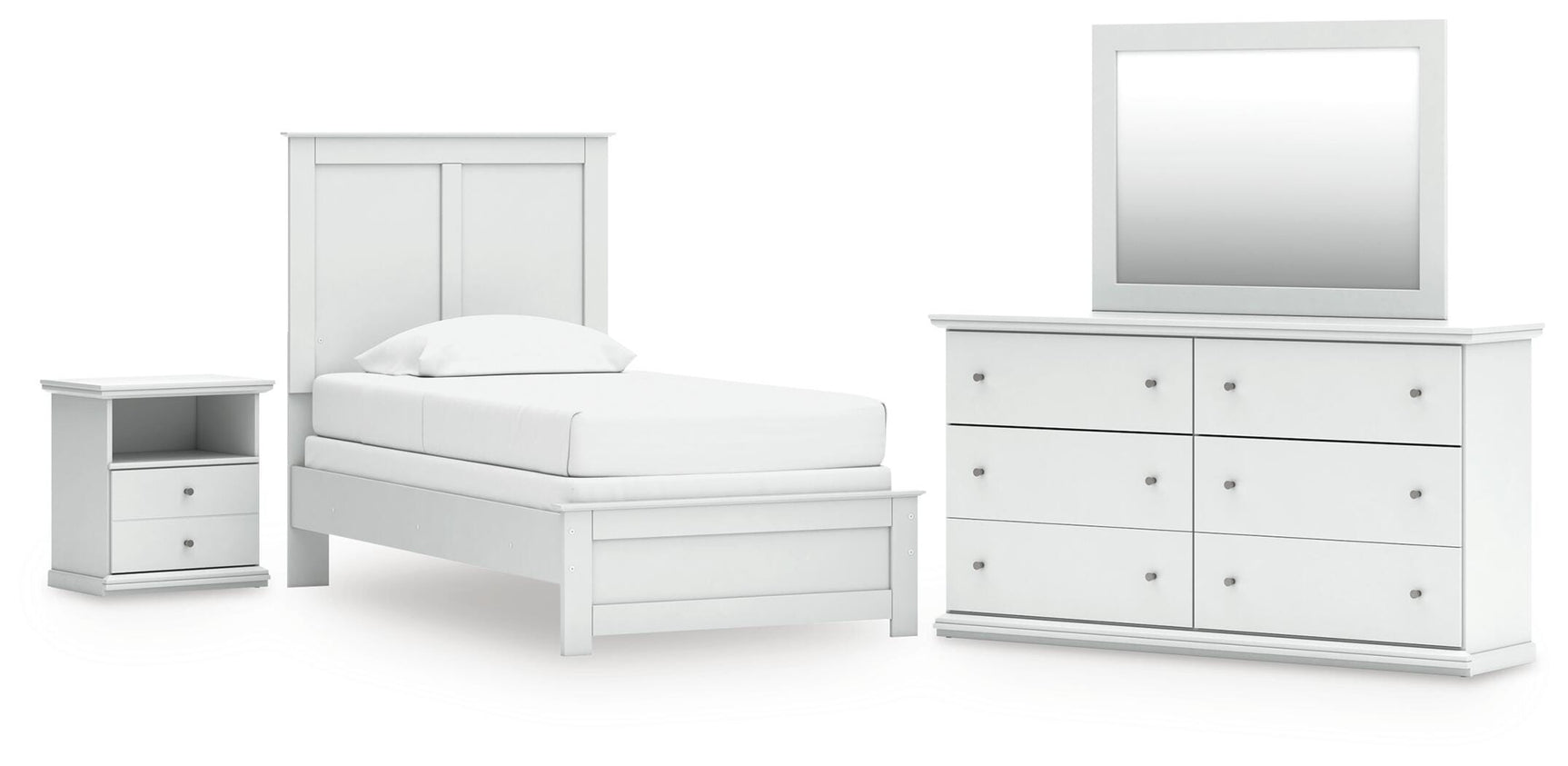 Sam's Furniture - Ashley Furniture - Bostwick Shoals Twin Panel Bed, Dresser, Mirror and Nightstand - Twin Panel Bed, Dresser, Mirror and Nightstand - B139B60