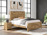 Sam's Furniture - Ashley Furniture - Maystonna Bedroom - King Crossbuck Panel Bed / Brown - PCB1580B6