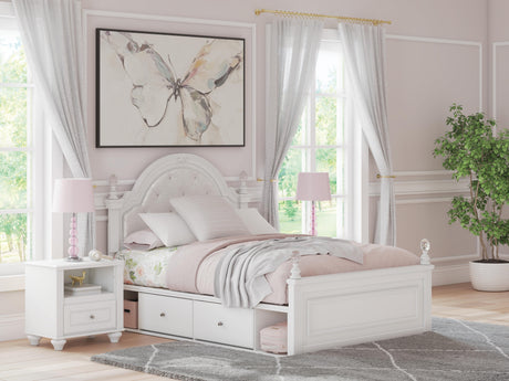 Sam's Furniture - Ashley Furniture - Kozlani Bedroom - Full Upholstered Panel Bed with Storage / White - PCB1819B18