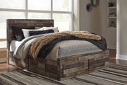 Sam's Furniture - Ashley Furniture - Derekson Bedroom - Queen Panel Bed with 6 Storage Drawers / Multi Gray - B200B8