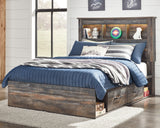Sam's Furniture - Ashley Furniture - Drystan Bedroom - Full Bookcase Bed with 4 Storage Drawers / Multi - B211B45