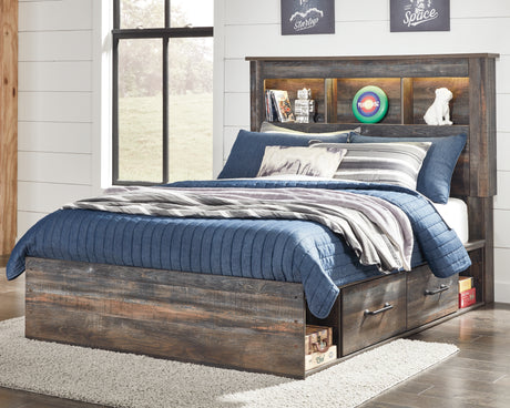 Sam's Furniture - Ashley Furniture - Drystan Bedroom - Full Bookcase Bed with 4 Storage Drawers / Multi - B211B45