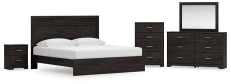 Sam's Furniture - Ashley Furniture - Belachime King Panel Bed, Dresser, Mirror, Chest and Nightstand - King Panel Bed, Dresser, Mirror, Chest and Nightstand - B2589B20