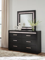 Sam's Furniture - Ashley Furniture - Shoralli Bedroom - Dresser and Mirror / Black - B2611B1