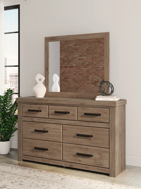 Sam's Furniture - Ashley Furniture - Oliandon Bedroom - Dresser and Mirror / Light Brown - PCB2844B1