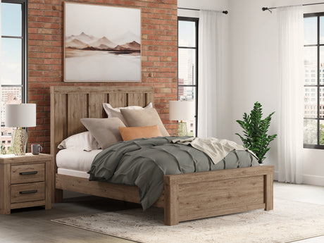 Sam's Furniture - Ashley Furniture - Oliandon Bedroom - Queen Panel Bed / Light Brown - PCB2844B2