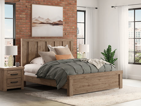 Sam's Furniture - Ashley Furniture - Oliandon Bedroom - King Panel Bed / Light Brown - PCB2844B6