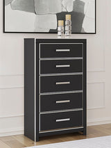 Sam's Furniture - Ashley Furniture - Zuraleus Bedroom - Five Drawer Chest / Black - PCB3380-46