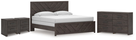 Sam's Furniture - Ashley Furniture - Prendonea King Panel Bed, Dresser and 2 Nightstands - King Panel Bed, Dresser and 2 Nightstands - B3789B13