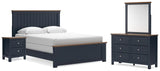 Sam's Furniture - Ashley Furniture - Landocken Queen Panel Bed, Dresser, Mirror and Nightstand - Queen Panel Bed, Dresser, Mirror and Nightstand - B414B18