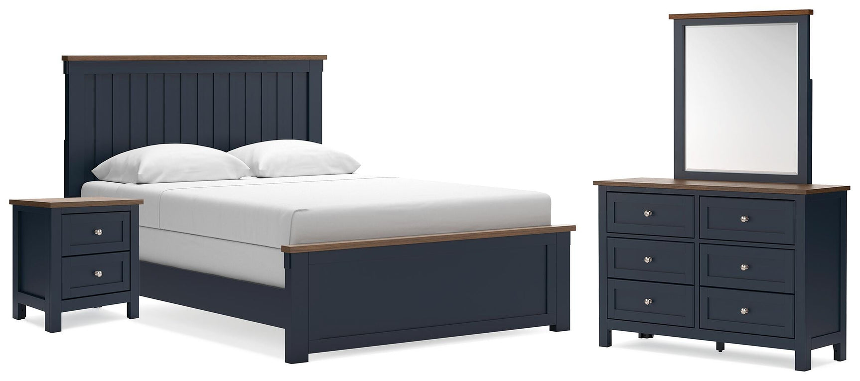 Sam's Furniture - Ashley Furniture - Landocken Queen Panel Bed, Dresser, Mirror and Nightstand - Queen Panel Bed, Dresser, Mirror and Nightstand - B414B18