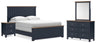 Sam's Furniture - Ashley Furniture - Landocken Queen Panel Bed, Dresser, Mirror and Nightstand - Queen Panel Bed, Dresser, Mirror and Nightstand - B414B18