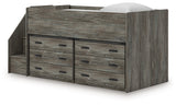 Frandern Twin Loft Bed with Bookcase Storage