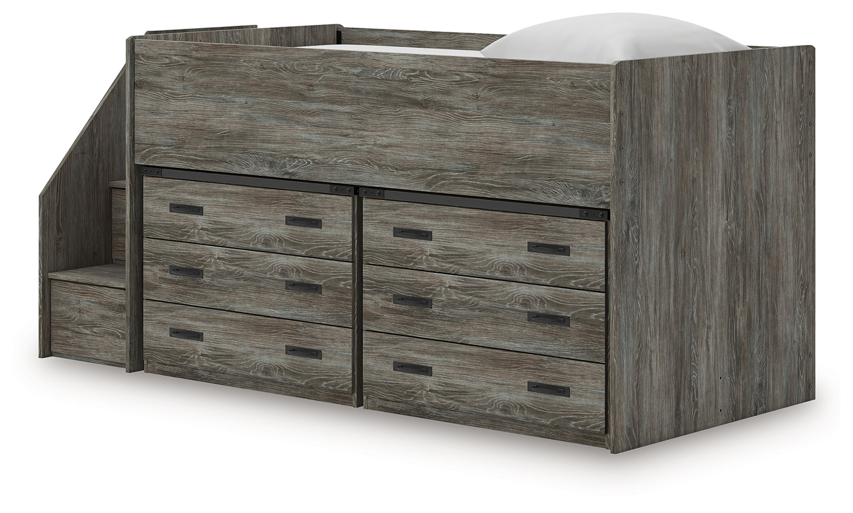 Frandern Twin Loft Bed with Bookcase Storage