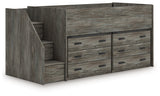 Frandern Twin Loft Bed with Bookcase Storage