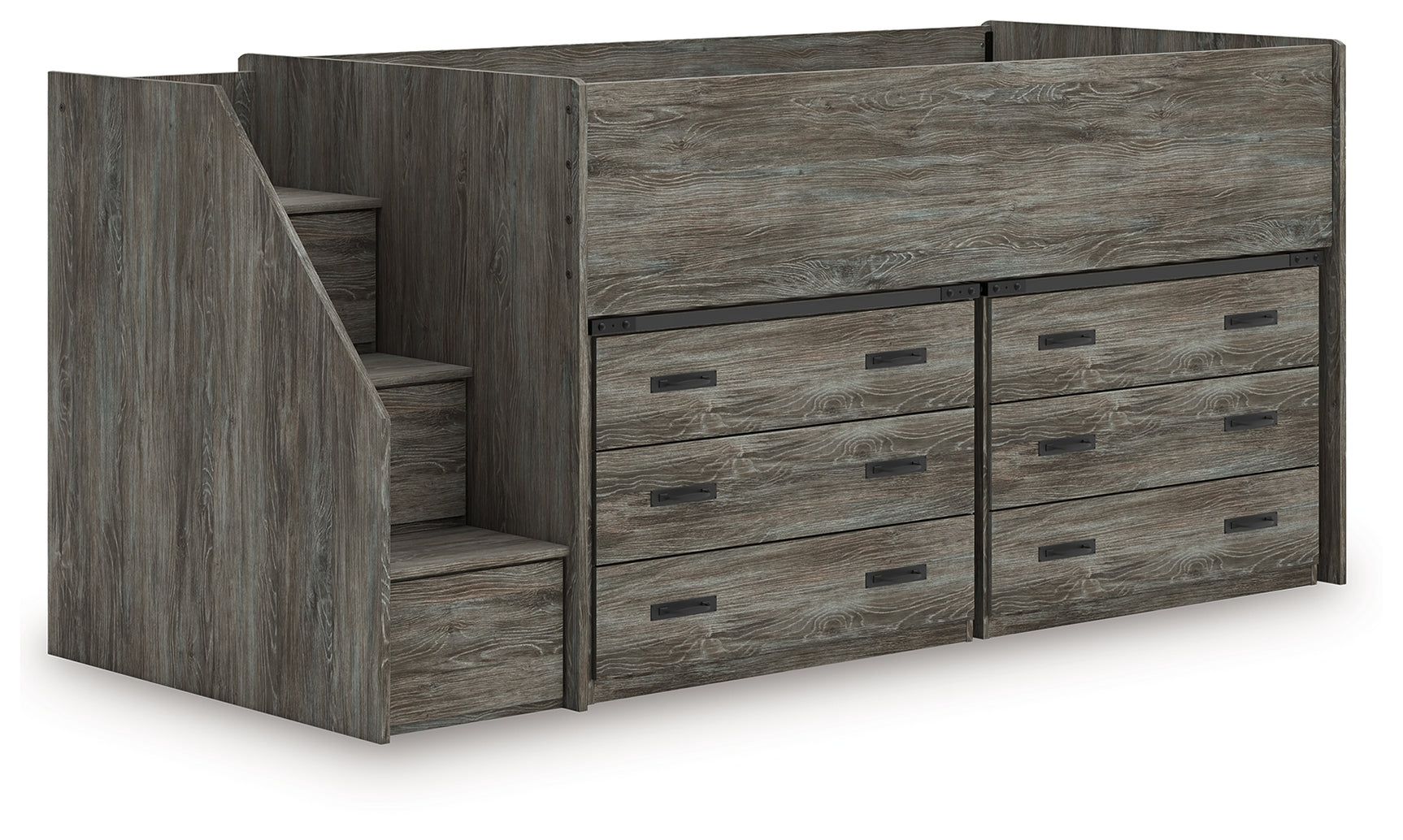 Frandern Twin Loft Bed with Bookcase Storage