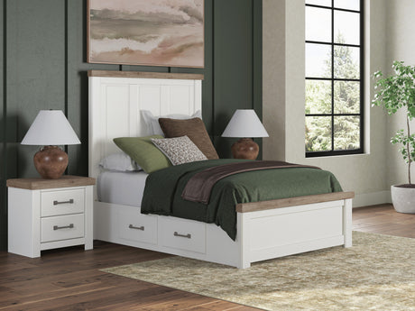 Sam's Furniture - Ashley Furniture - Savonport Bedroom - Full Panel Bed with Storage / White/Brown - B4615B19
