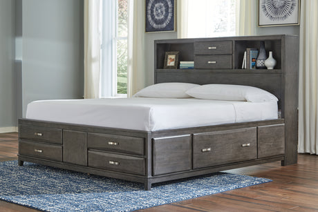 Sam's Furniture - Ashley Furniture - Caitbrook Bedroom - King Storage Bed with 8 Drawers / Gray - B476B6