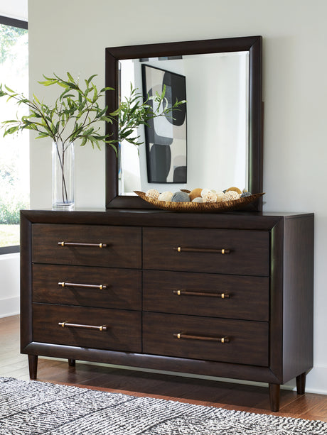 Sam's Furniture - Ashley Furniture - Dantenton Bedroom - Dresser and Mirror / Merlot - B611B1