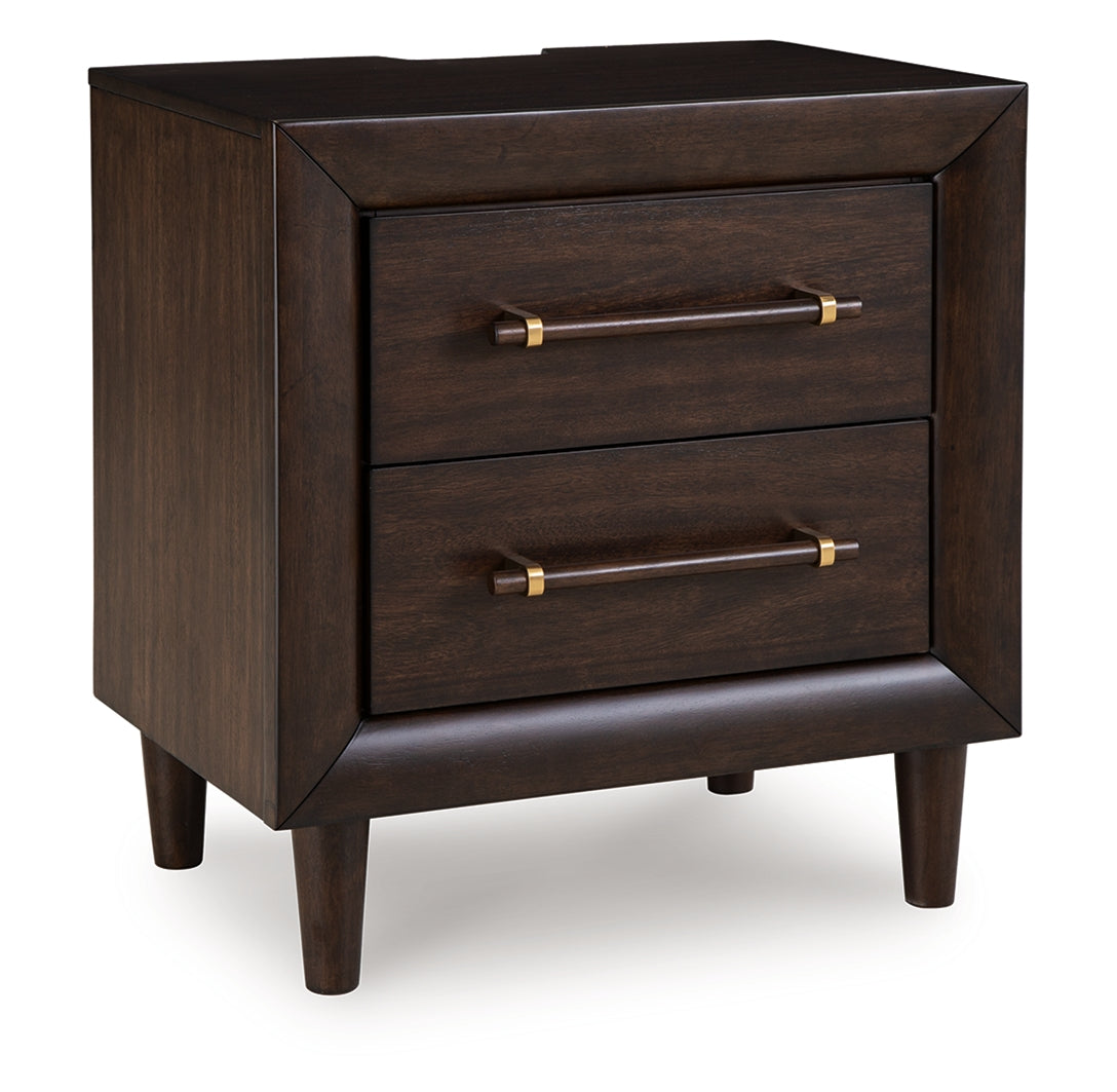Sam's Furniture - Ashley Furniture - Dantenton Bedroom - Two Drawer Night Stand / Merlot - B611-92