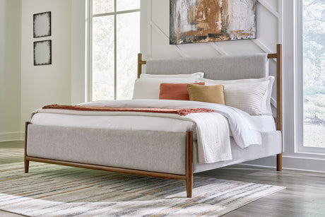 Sam's Furniture - Ashley Furniture - Lyncott Bedroom - Queen Upholstered Panel Bed / Brown - B615B2