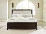 Sam's Furniture - Ashley Furniture - Neymorton Bedroom - Queen Upholstered Panel Bed / Dark Grayish Brown - B618B2