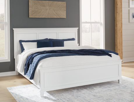 Sam's Furniture - Ashley Furniture - Fortman Bedroom - King Panel Bed / White - B680B4